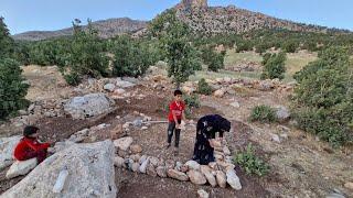 "Building Dreams: Marzieh's Family Craft Their Future One Stone at a Time!"