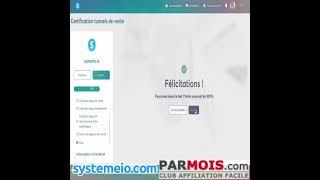 J'ai obtenu la certification tunnels de vente de systemeio très difficile 29