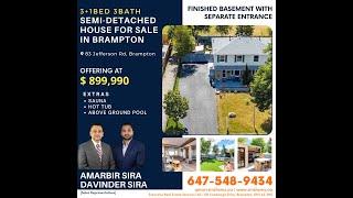 Semi- Detached House for Sale in Brampton