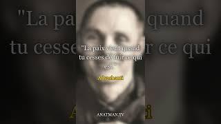 "La paix vient quand tu cesses de fuir ce qui est."